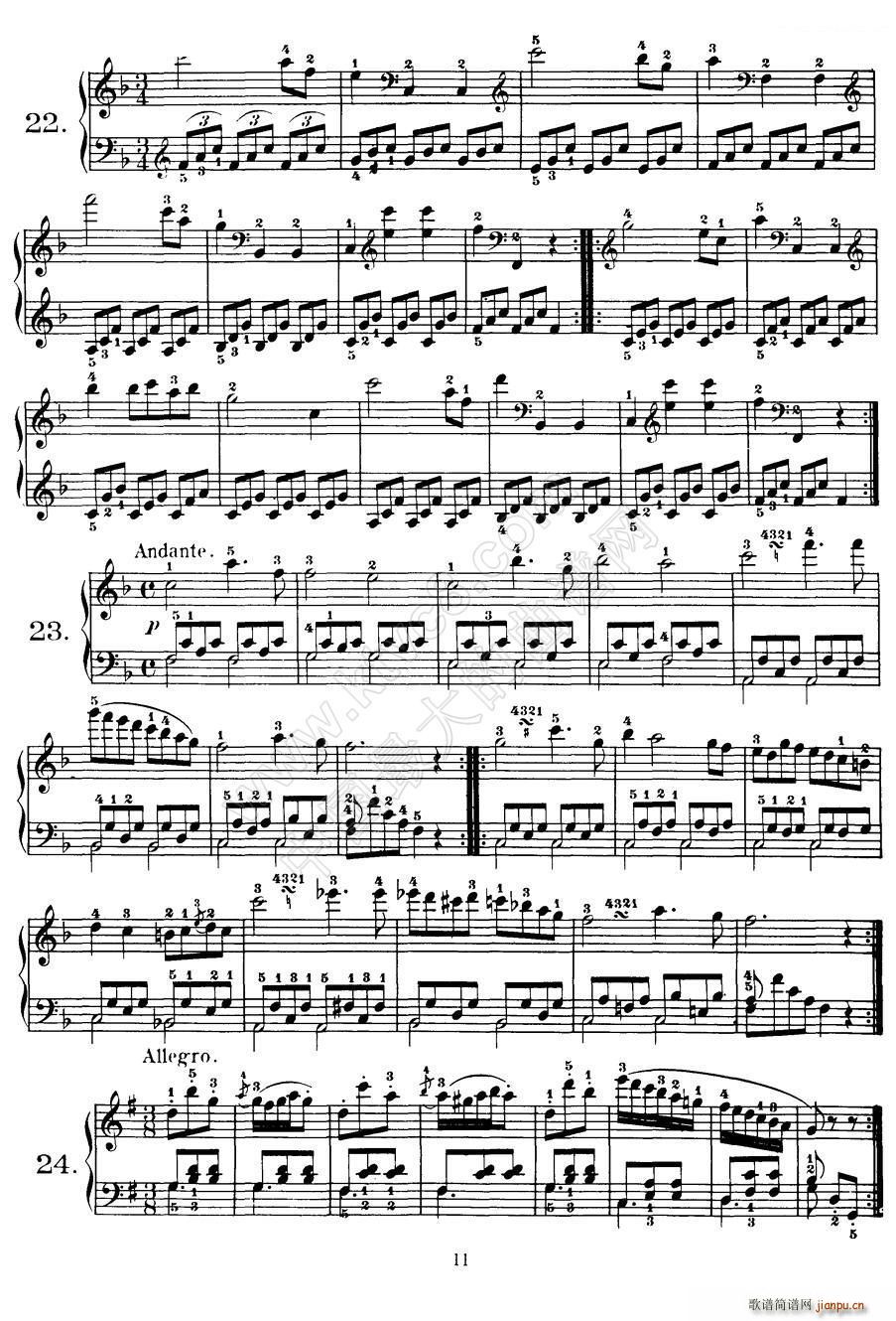 Czerny - 100 Progressive Studies Op 139（22―36）1