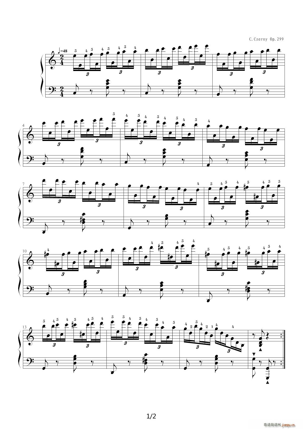 车尔尼299 No 28 C调1