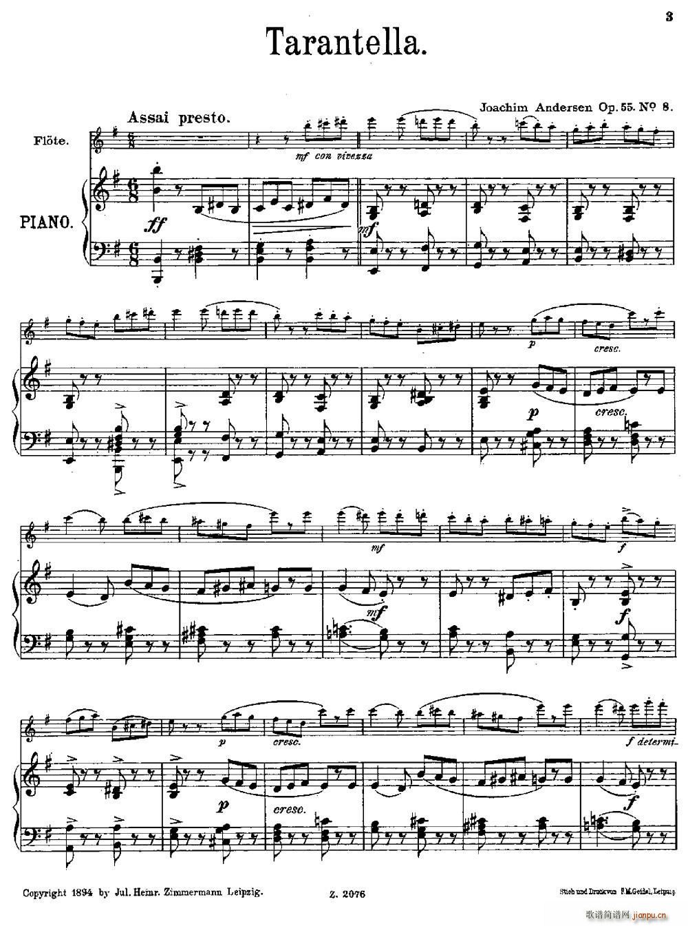 Tarantelle(Op 55 No 8)(长笛 钢琴伴奏)1