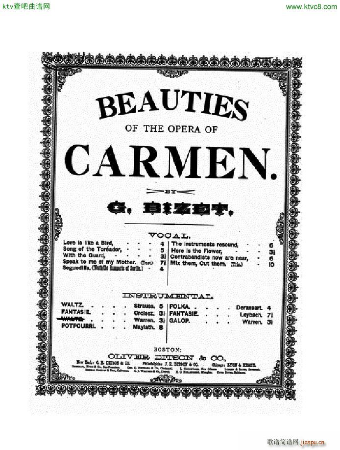 Bizet Carmen Waltz arr Warren1