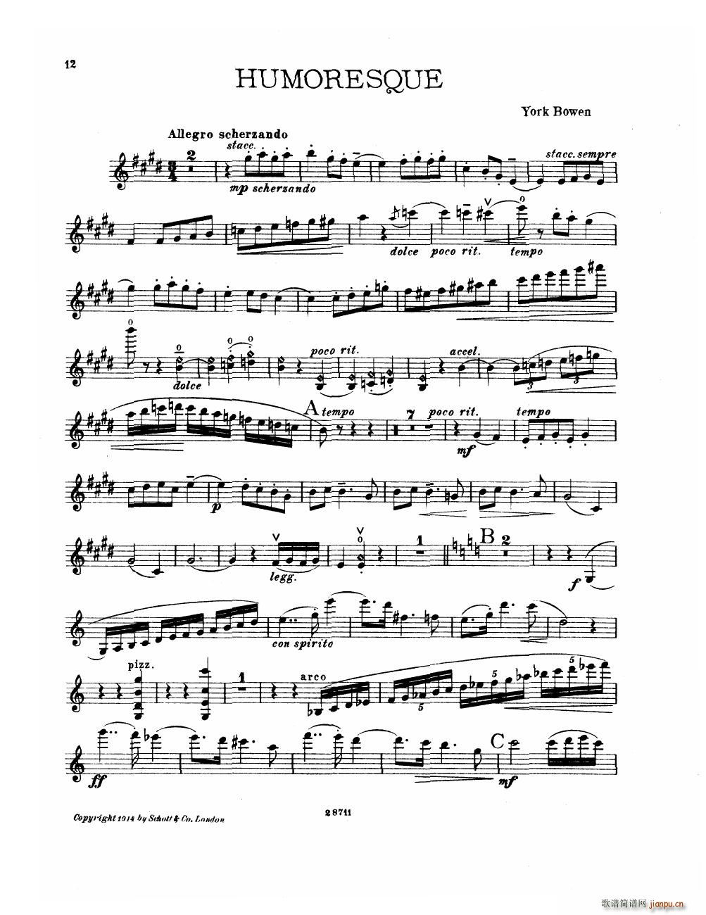 Bowen Suite for violin and piano violin part12