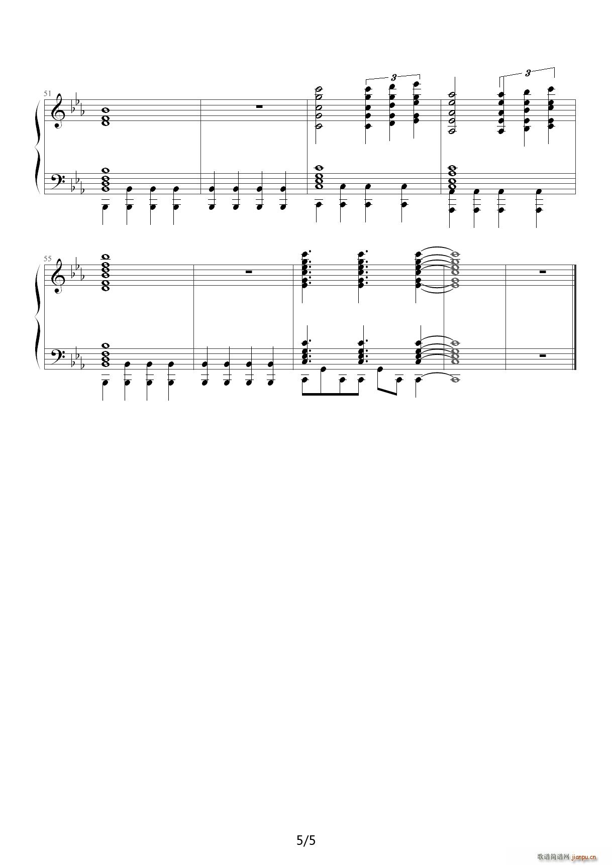 圣斗士星矢主题曲 四手联弹 降E调5