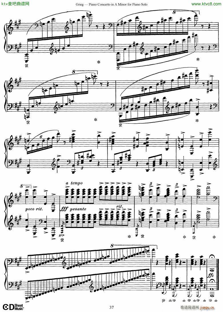 Piano Concerto in A minor Op 16 1868 rev 1907 piano solo arr37