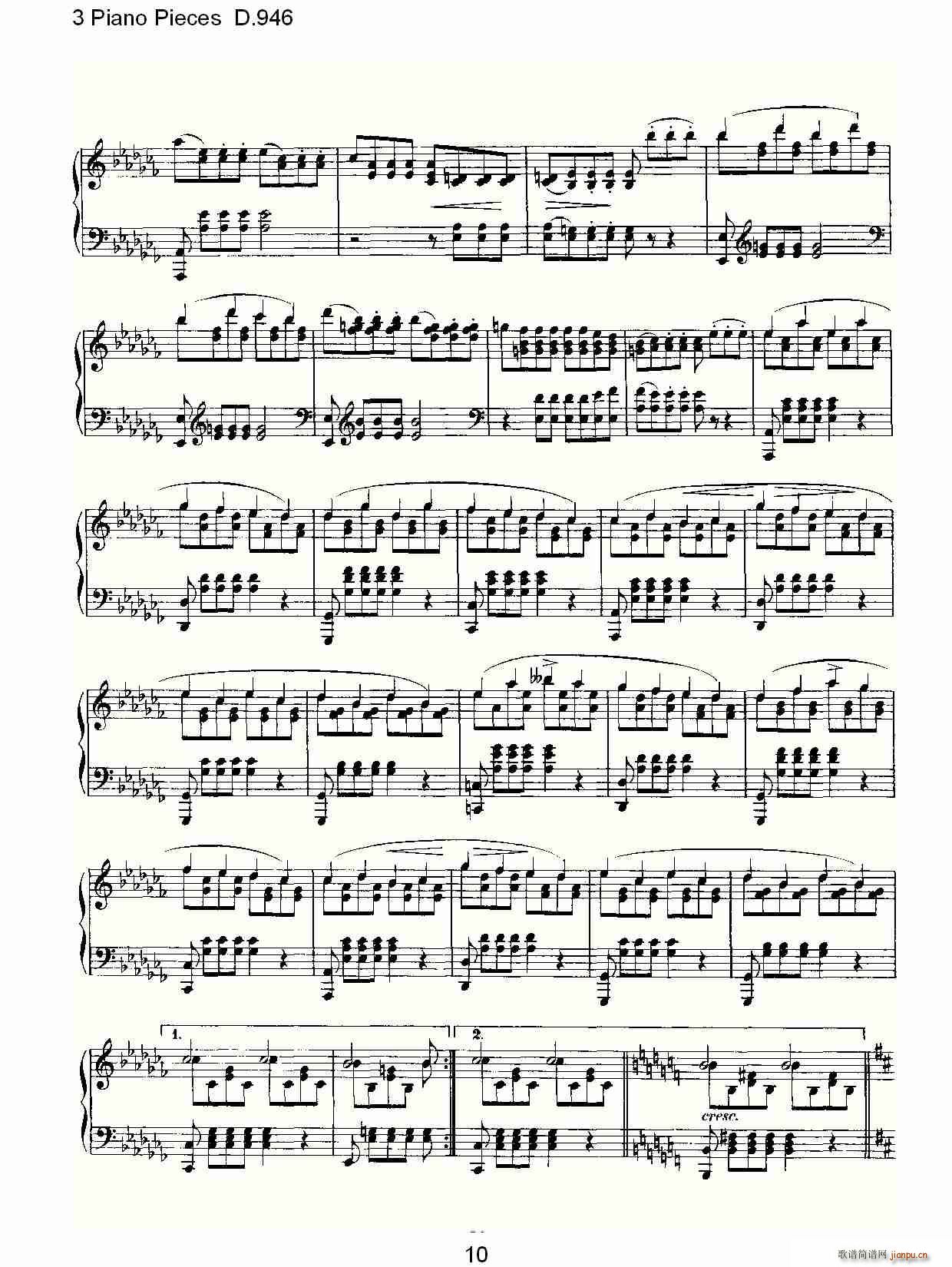 3 Piano Pieces D.946（钢琴三联奏D.946）10