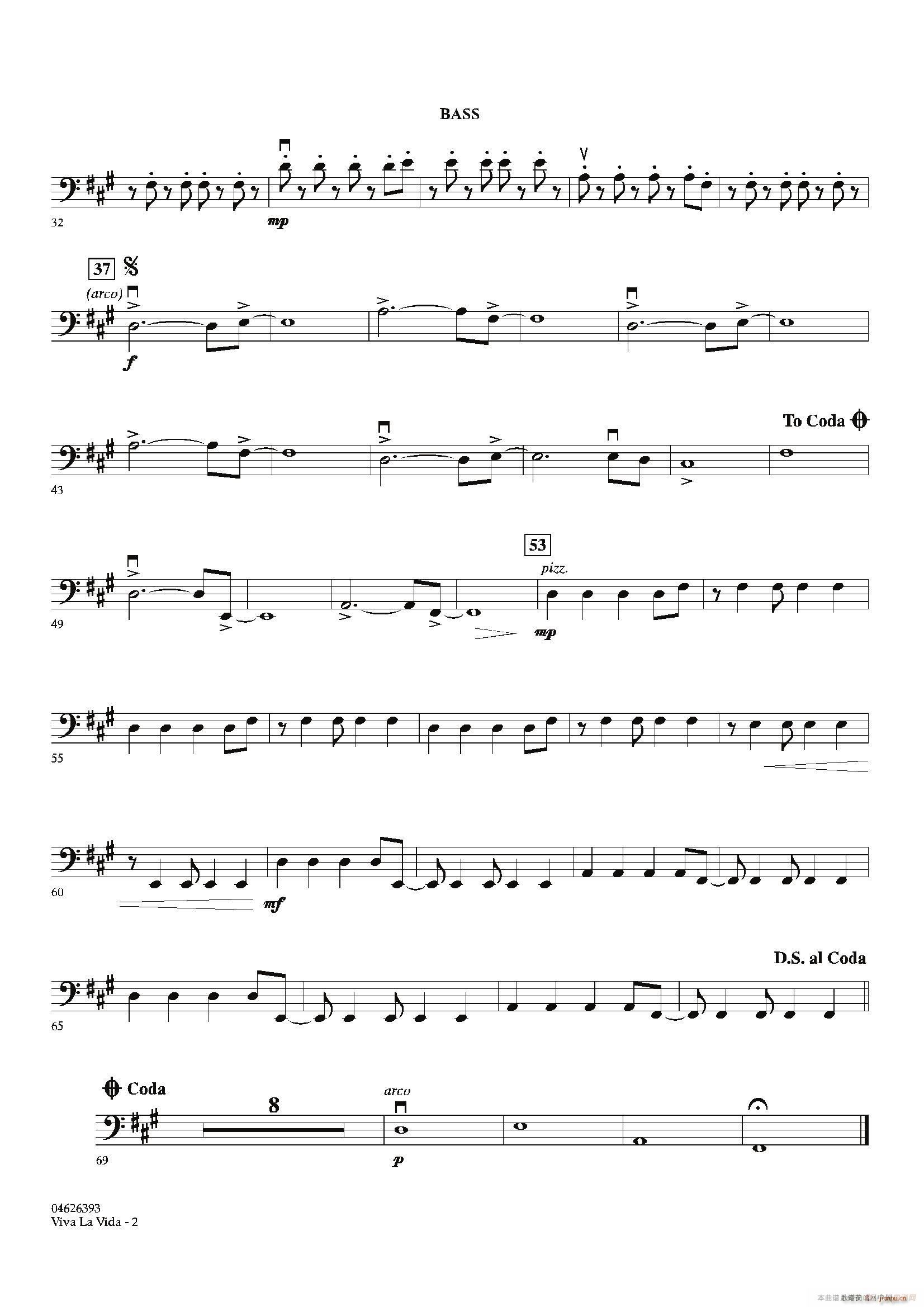 VIVA LA VIDA(贝司分谱)2
