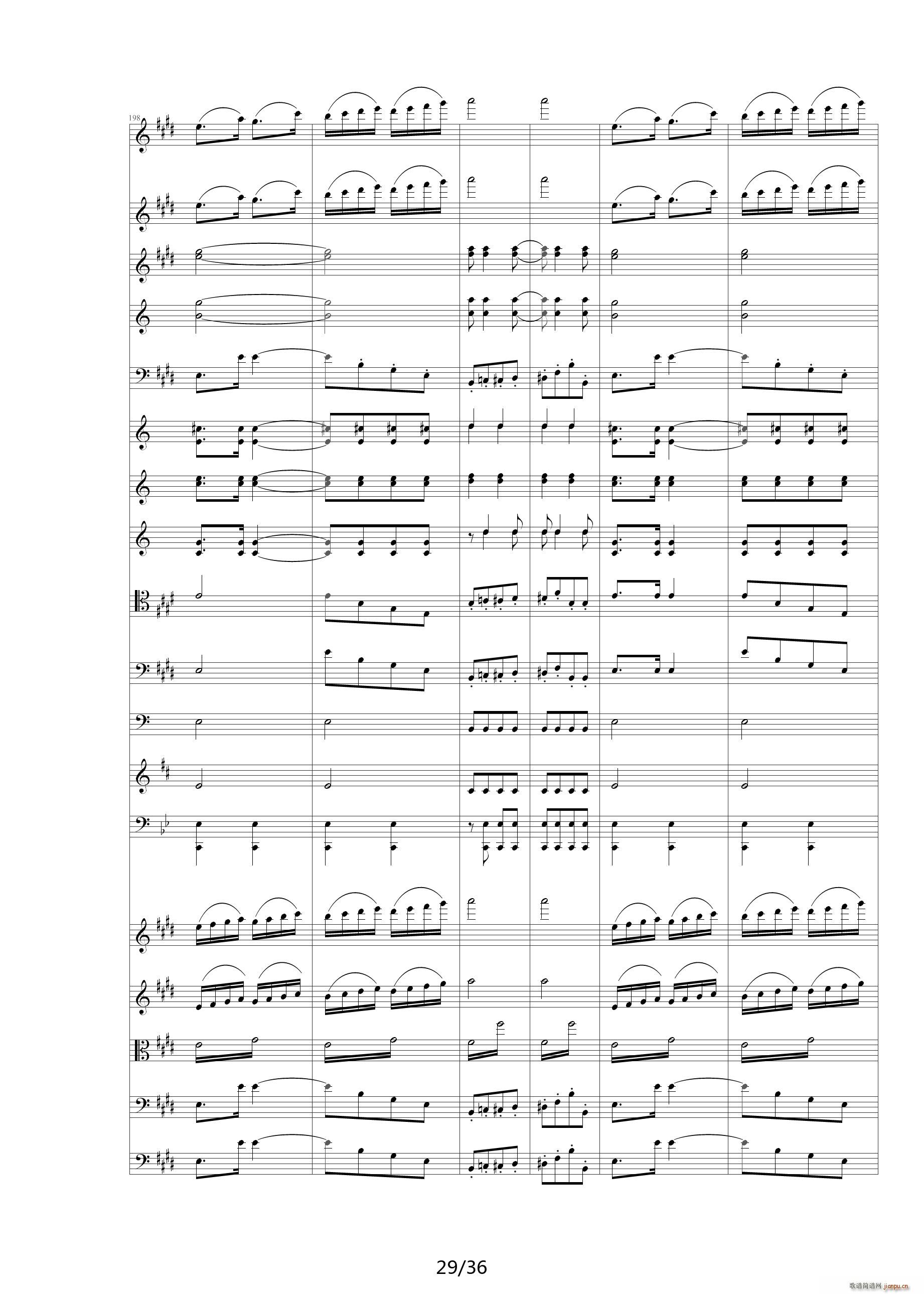威廉退尔序曲原版扒谱 E调29