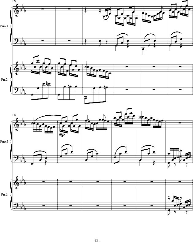 四季歌（双钢琴）-钢琴谱(钢琴曲)-苏婷13