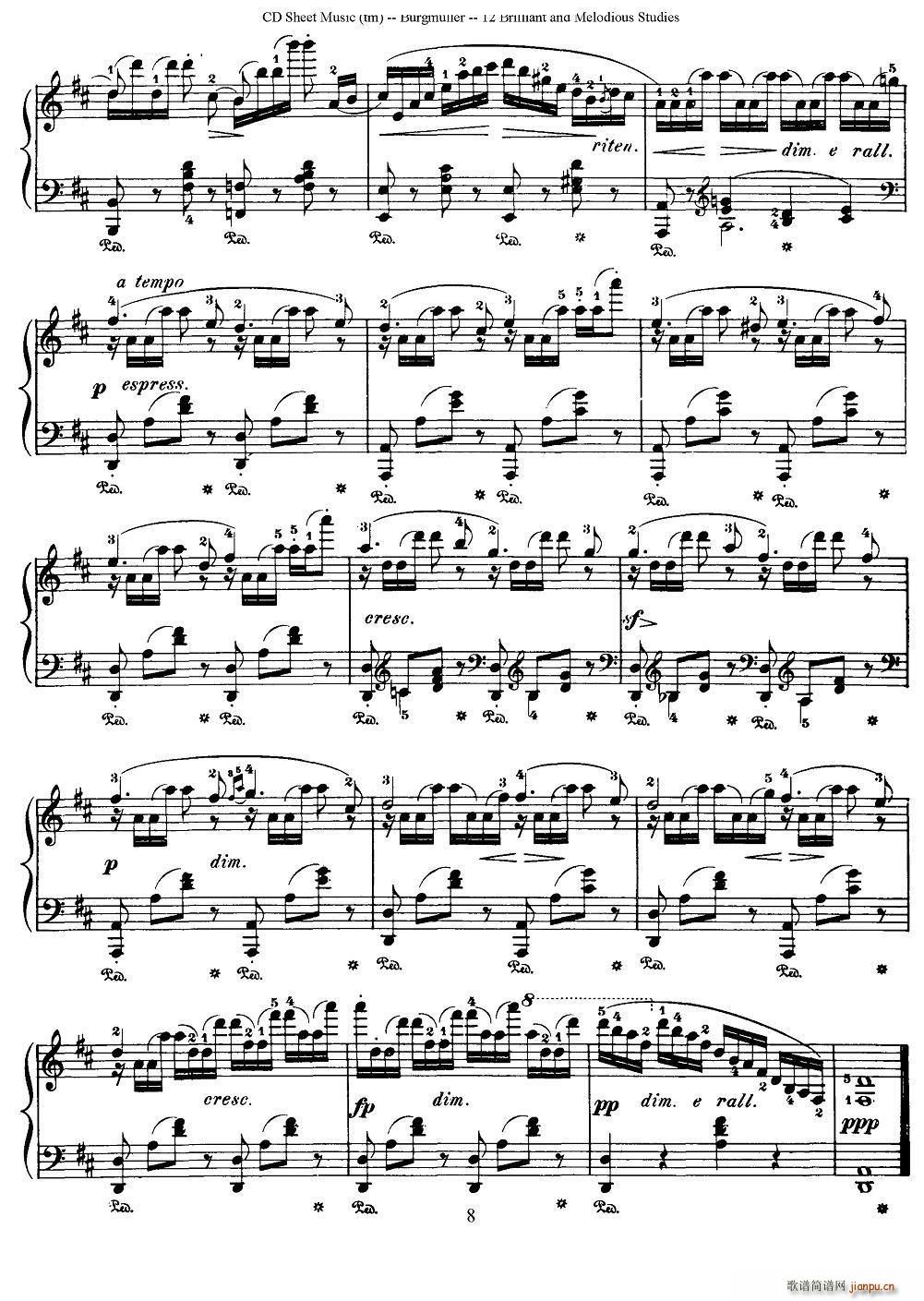Burgmuller - 12 Brillian and Melodious Studies（4）2