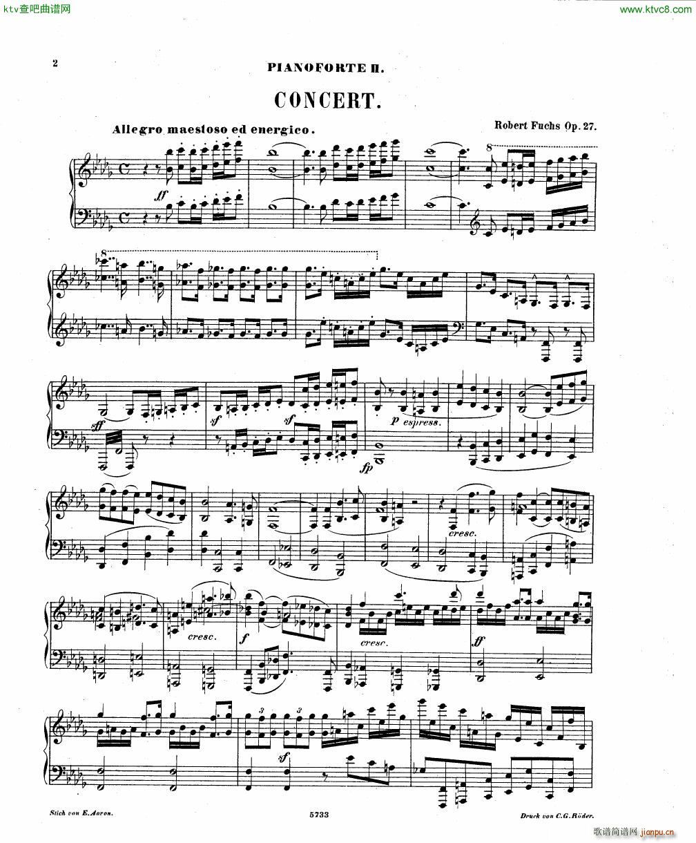 Fuchs Piano concerto Op 27 II1