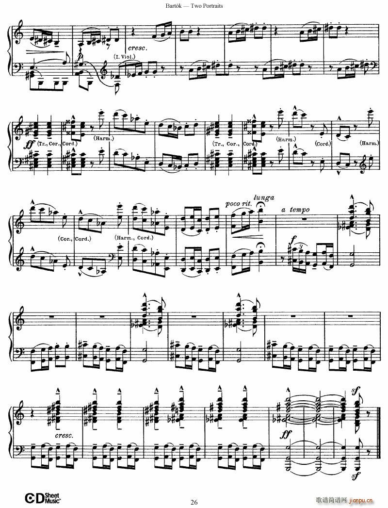 Bartok SZ 37 Two Portraits op 526