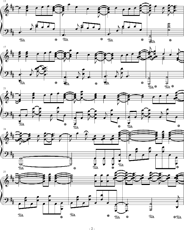 动画片《死神》主题曲《ほうき星》-钢琴谱(钢琴曲)-动漫影视2