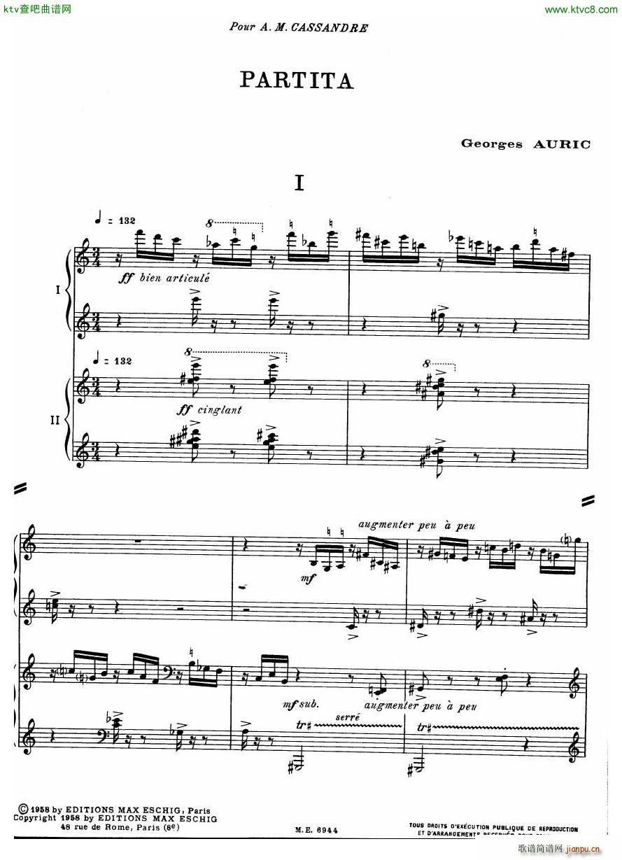 Auric Partita for two pianos1
