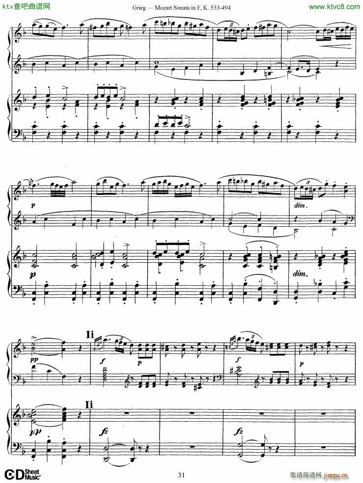 Grieg Sonata K 533 Mozart 2nd Piano Grieg31