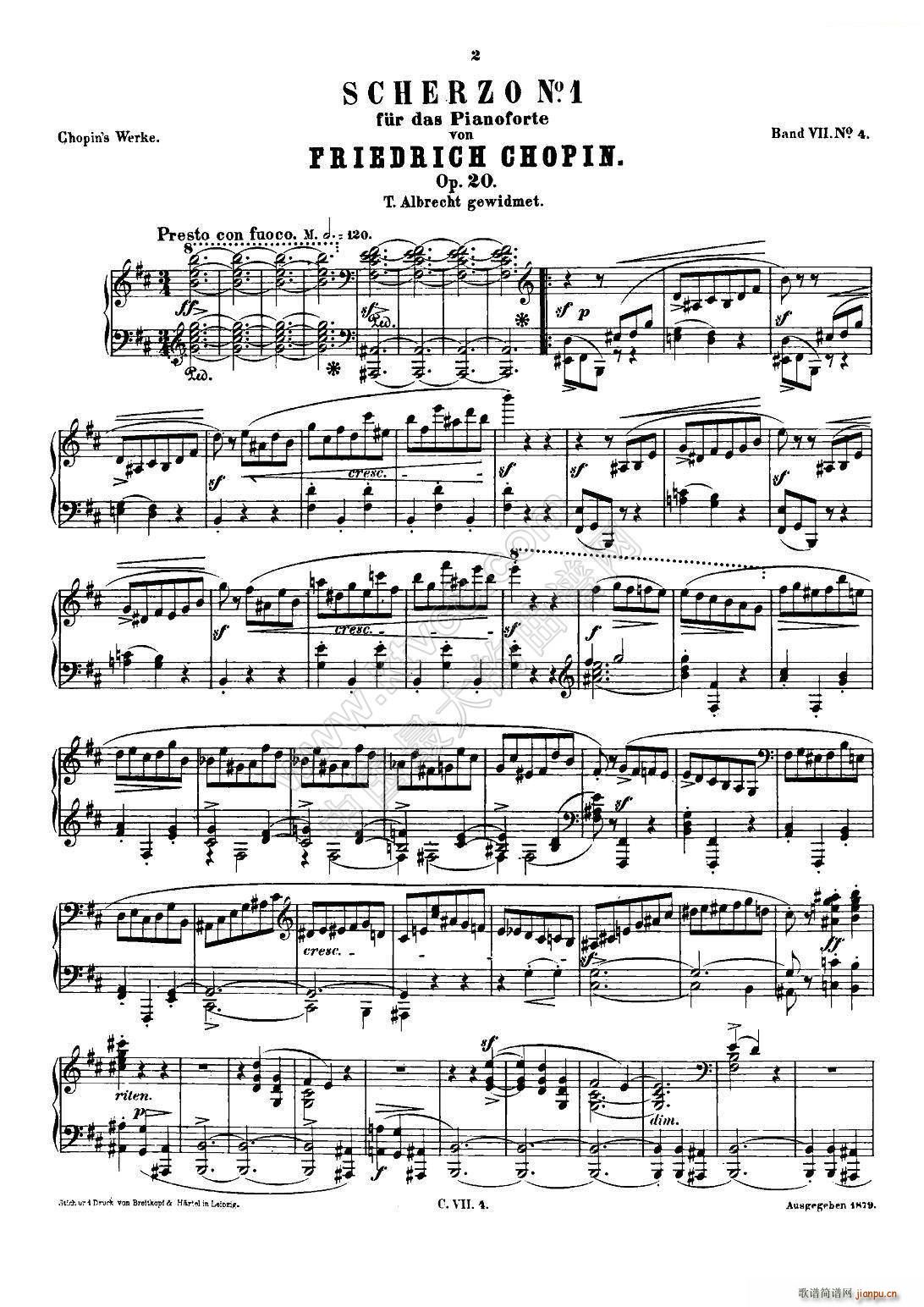肖邦 钢琴谐谑曲 Chopin Scherzo（No 1 b小调 Op 20）1