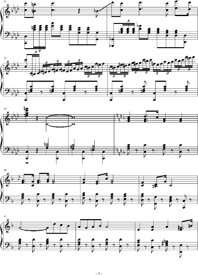 斗牛士之歌 难度版-钢琴谱(钢琴曲)-比才-Bizet3