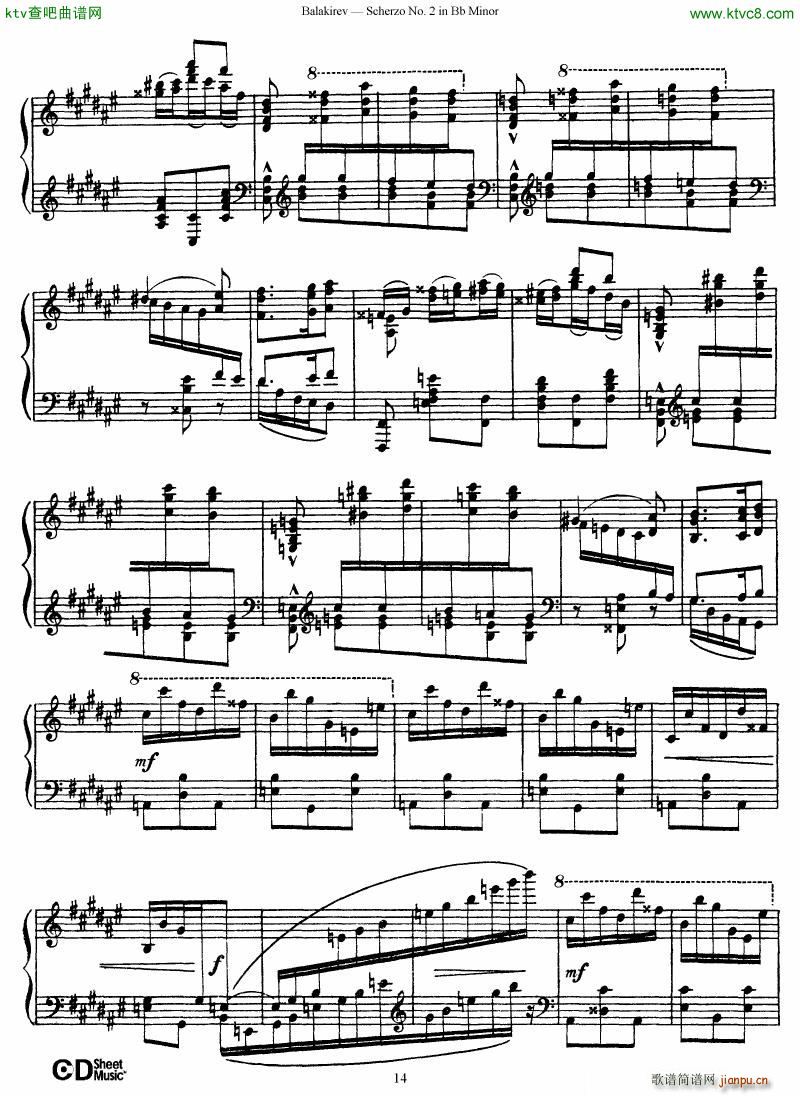 Balakirev Scherzo No 2 Bb Minor14