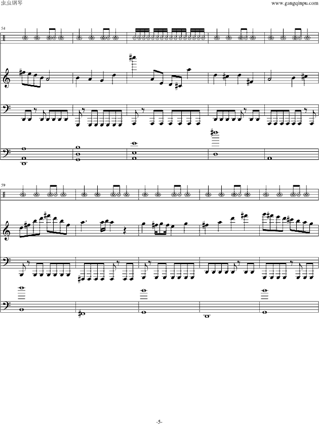 [修正]摇滚版卡农-钢琴谱(钢琴曲)-帕赫贝尔-Pachelbel5