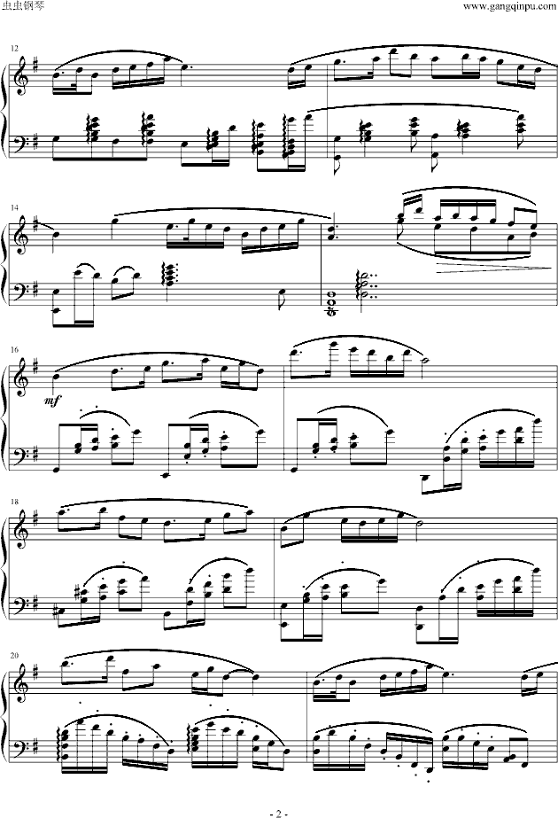 梁山伯与祝英台-钢琴谱(钢琴曲)-中国名曲2