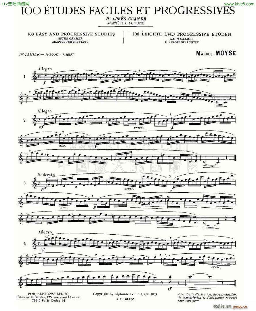 简易音阶练习100首之1 19 moyse 100 studies after cramer1