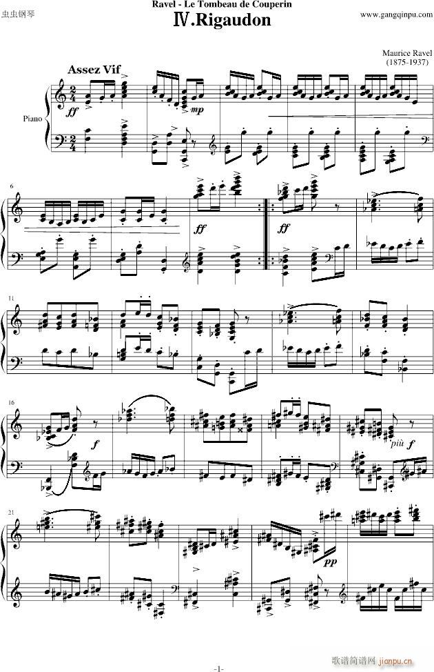利戈顿舞曲（选自《库普兰之墓》）_拉威尔-Ravel1