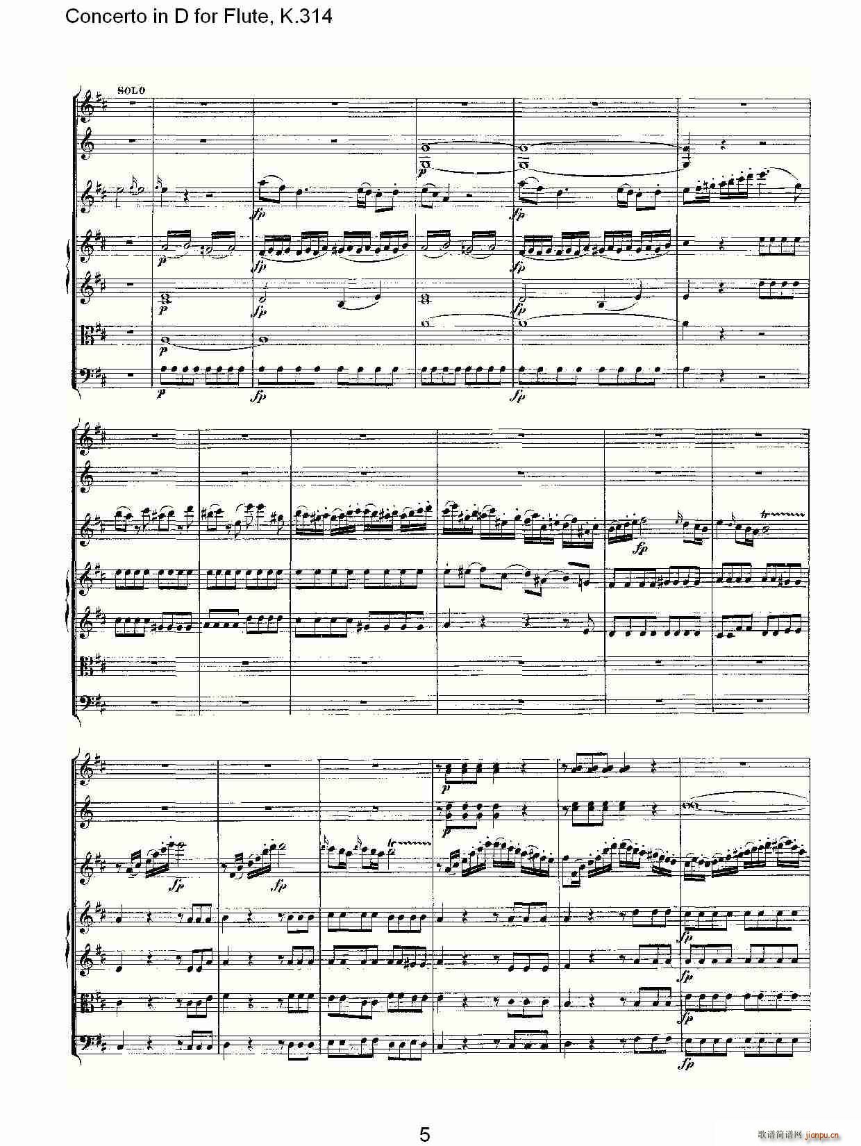 Concerto in D for Flute, K.314（D调长笛协奏曲, K.314）5