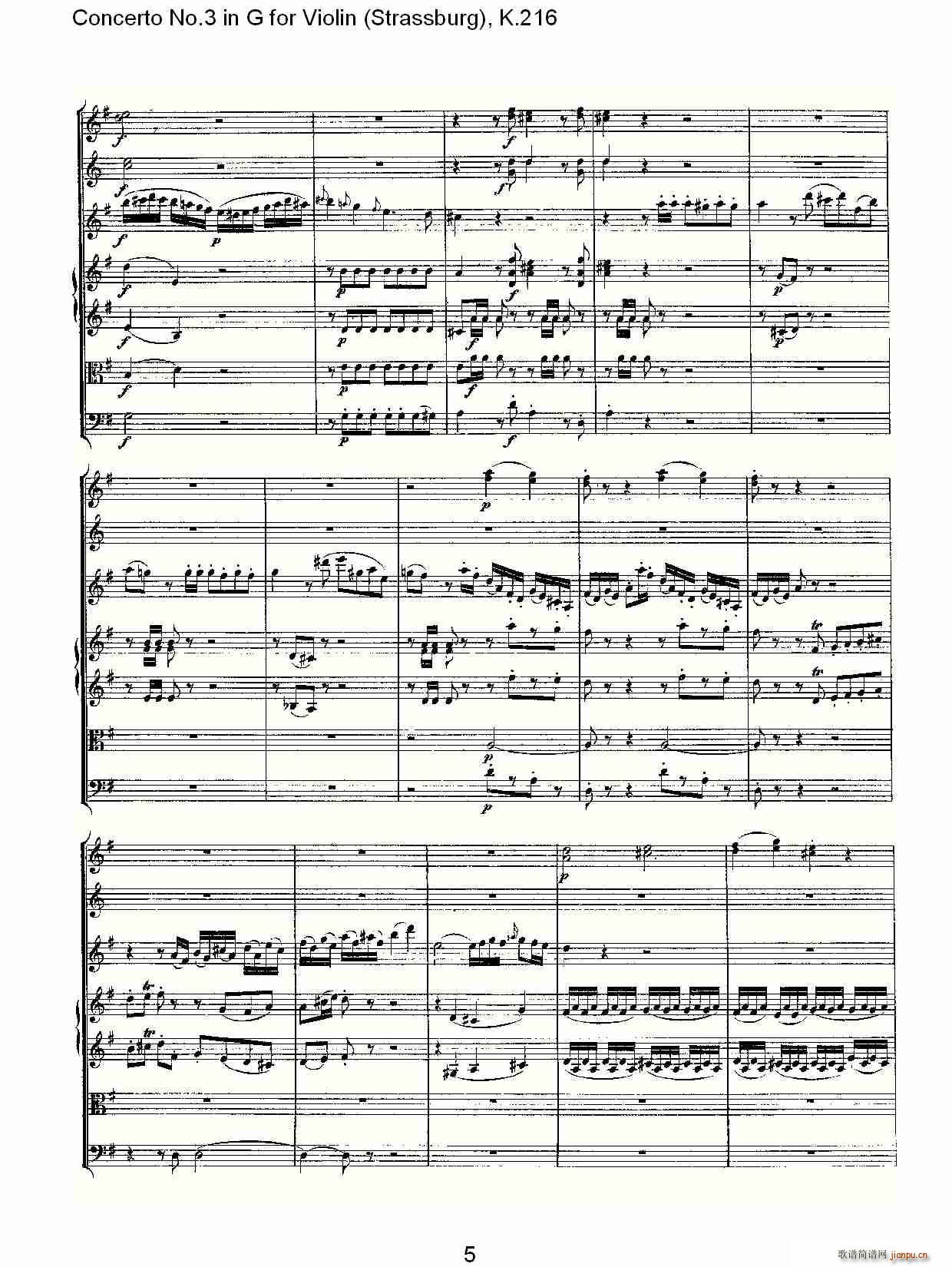 Concerto No.3 in G for Violin K.216（G调小提琴第三协奏曲, K）5