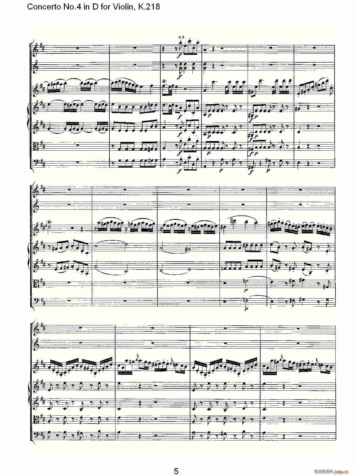 Concerto No.4 in D for Violin, K.218（D调小提琴第四协奏曲，K）5