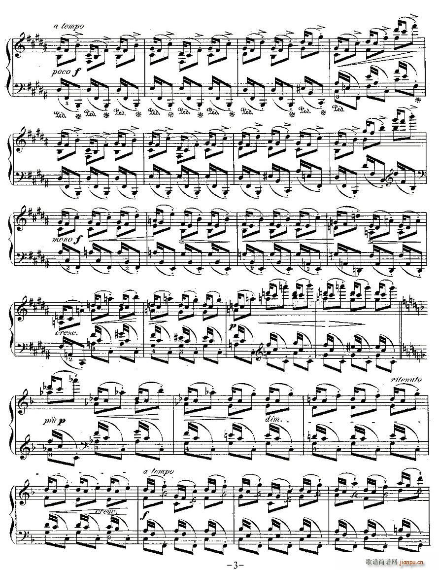肖邦钢琴练习曲，Op.25之三3