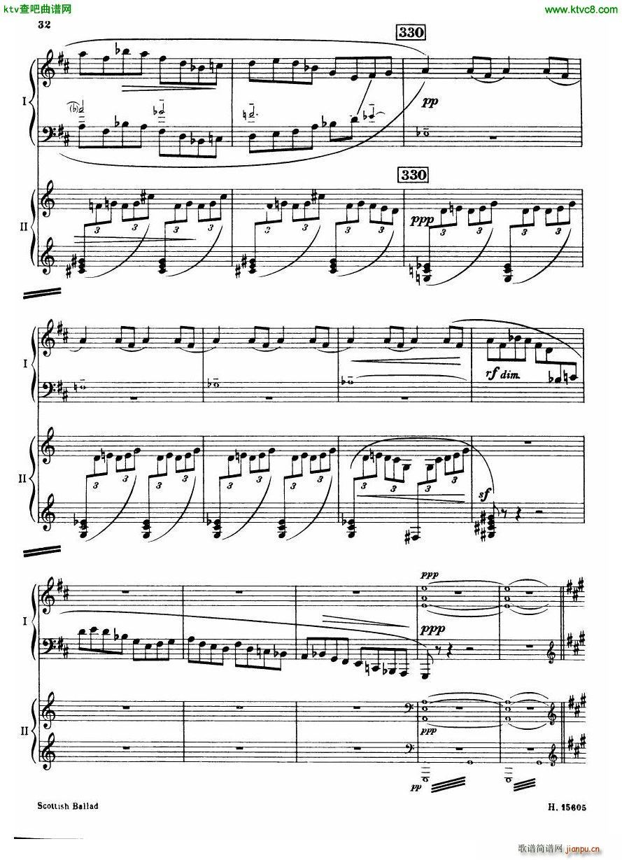 Britten Scottish Ballad op 26 arr for 2 pianos33