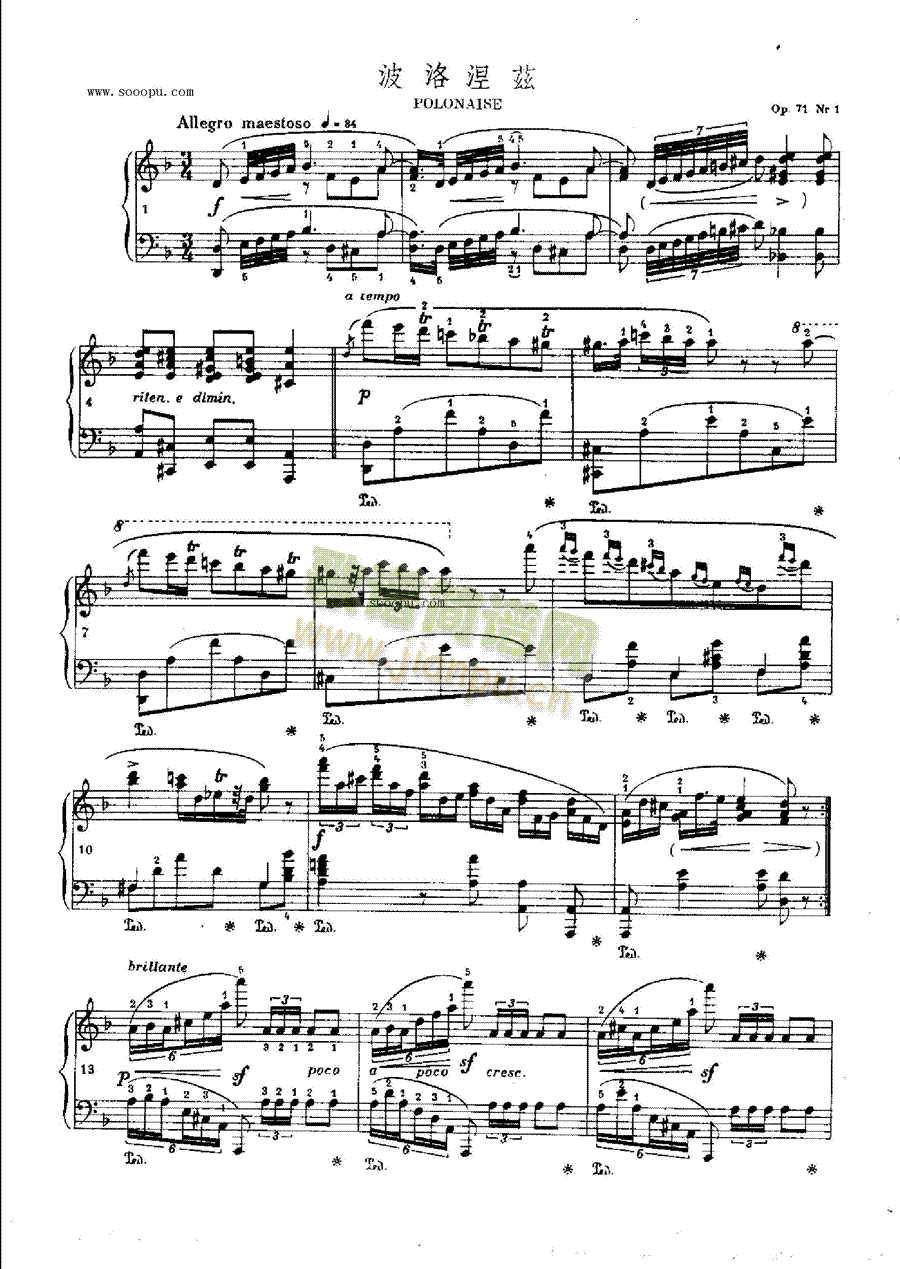 肖邦作曲 OP.71  Nr1 键盘类 钢琴1