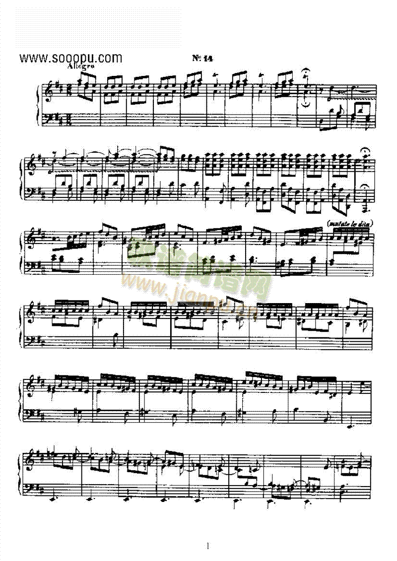 二十首经典奏鸣曲第十四首 键盘类 钢琴1