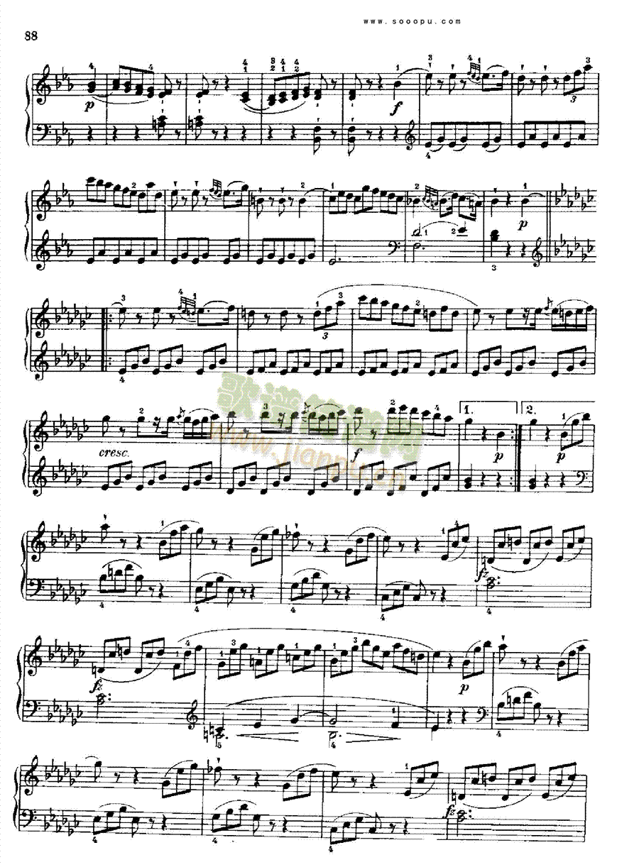 奏鸣曲九为冯.根青格夫人而作1789-1790 键盘类 钢琴14