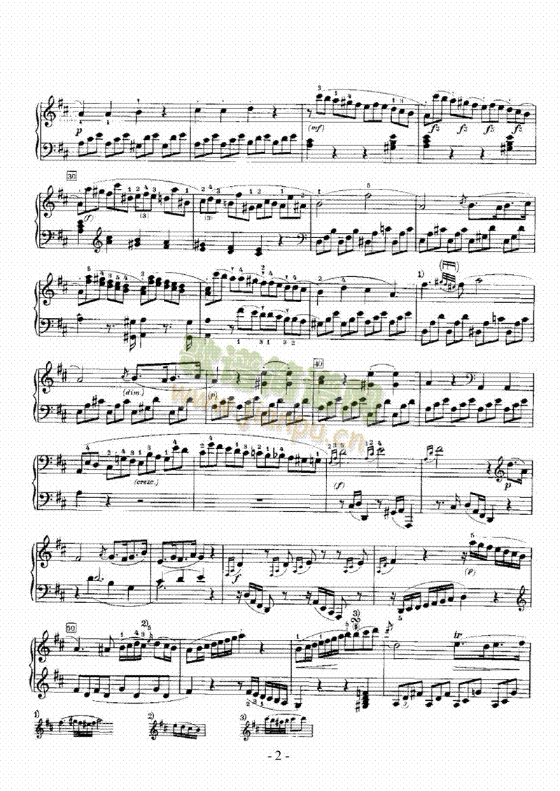 D大调奏鸣曲 键盘类 钢琴2