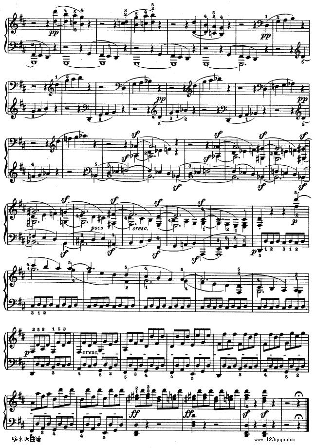 D大调第七钢琴奏鸣曲 - Op. 10 No--3-贝多芬9