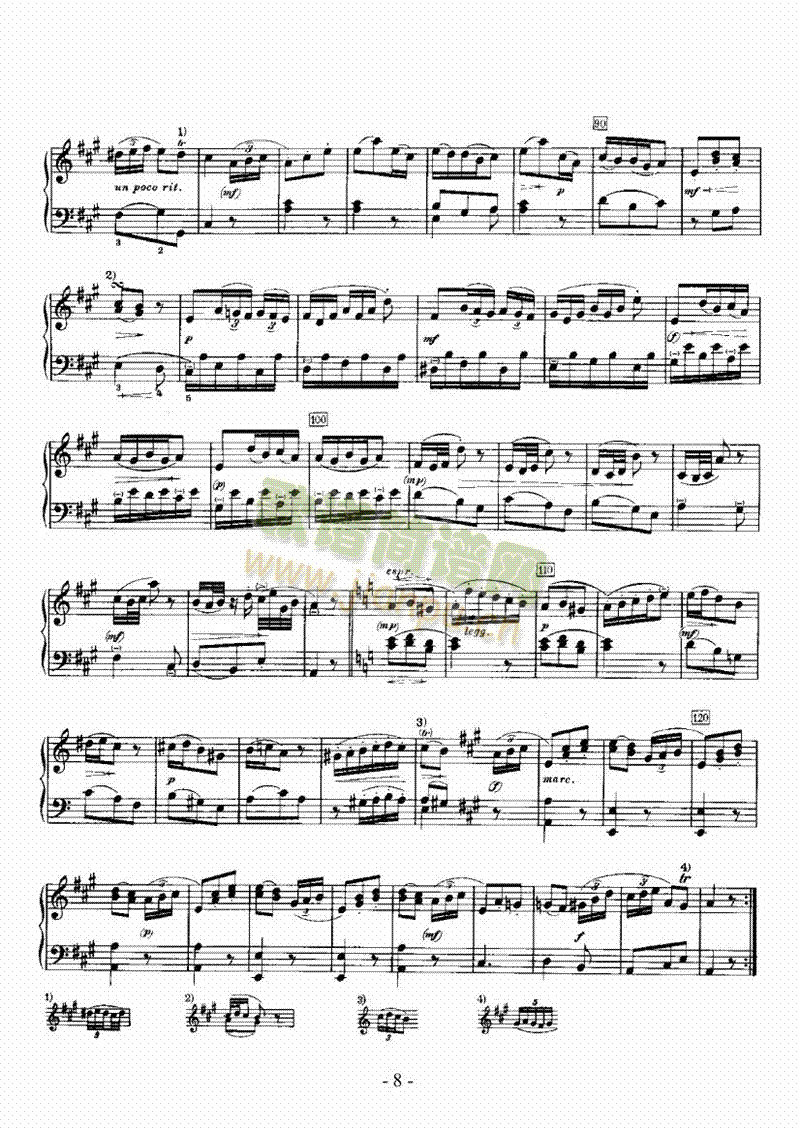 A大调奏鸣曲（嬉游曲） 键盘类 钢琴8