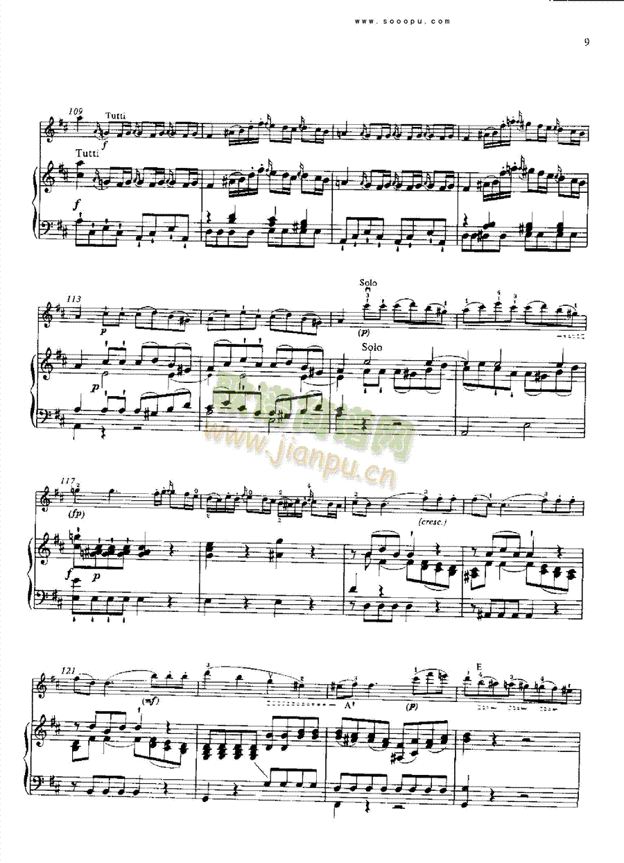 D大调第四小提琴协奏曲 KV218 键盘类 钢琴8