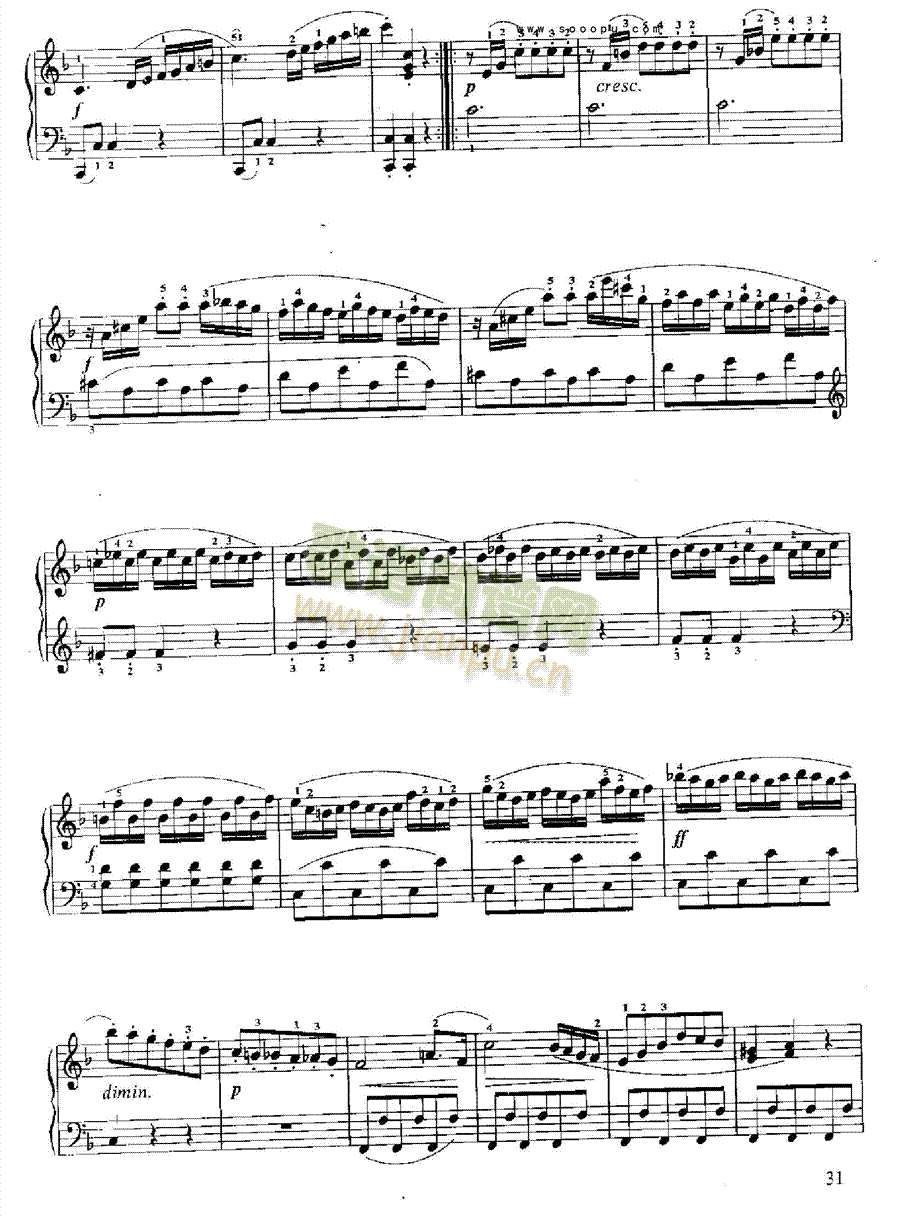 小奏鸣曲(Op.36 No.4) 键盘类 钢琴2