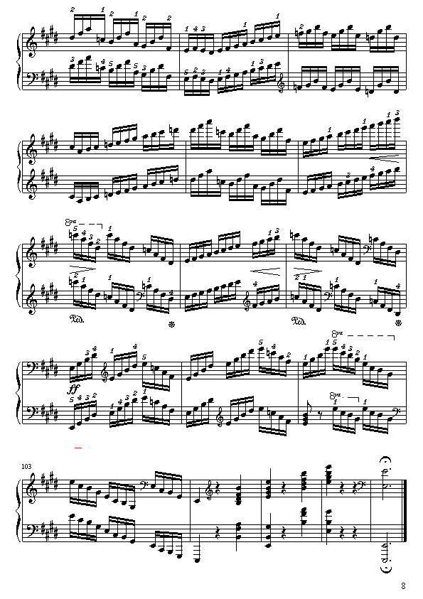 E大调练习曲8