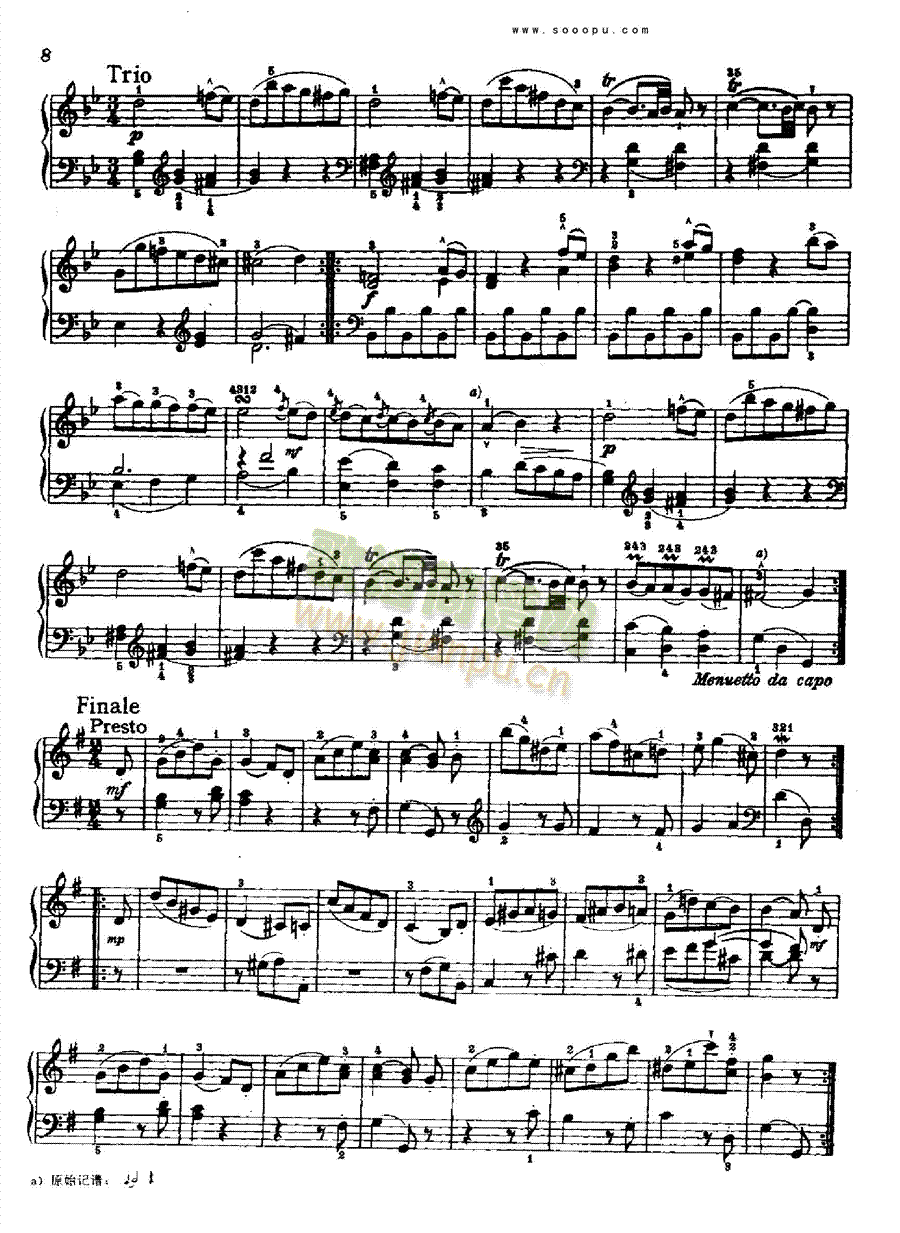 奏鸣曲一1776年出版 键盘类 钢琴6