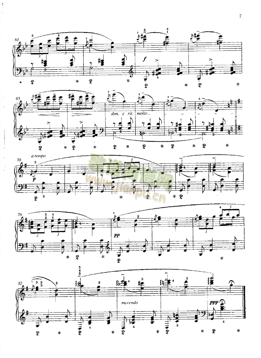摇篮曲―格里格(作品38之1) 键盘类 钢琴3