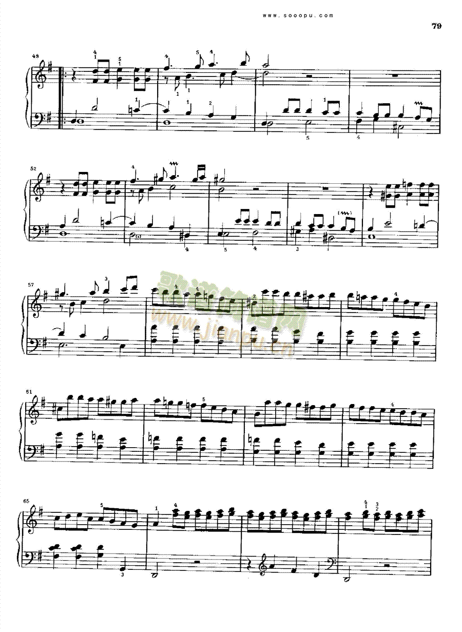 G大调奏鸣曲K520.L86 键盘类 钢琴3