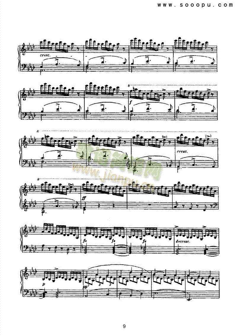 即兴曲（第四首） 键盘类 钢琴9