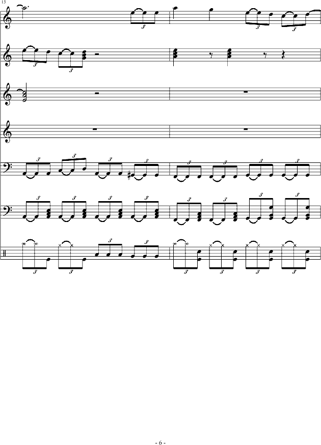 boring-钢琴谱(钢琴曲)-flyfire6