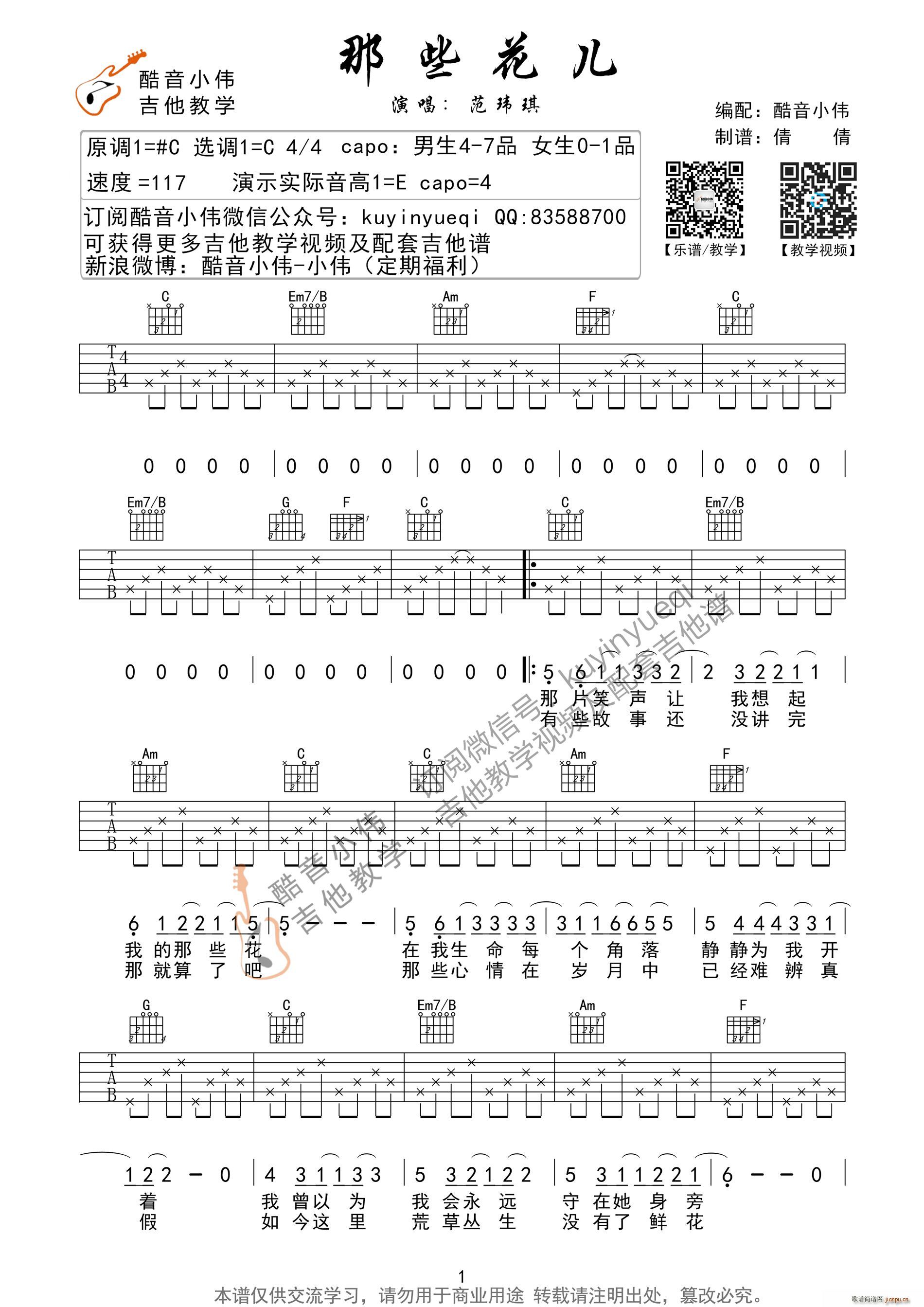 《那些花儿》超原版酷音小伟编谱_范玮琪1