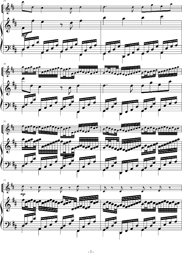 卡农 古筝版-钢琴谱(钢琴曲)-帕赫贝尔-Pachelbel3