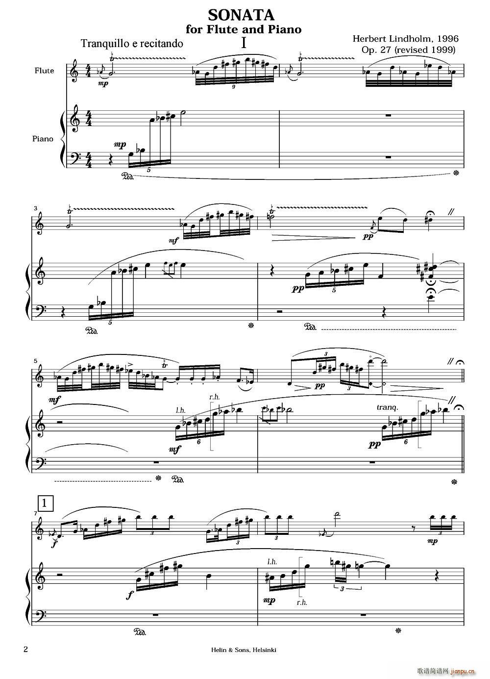 Sonata（长笛 钢琴）1