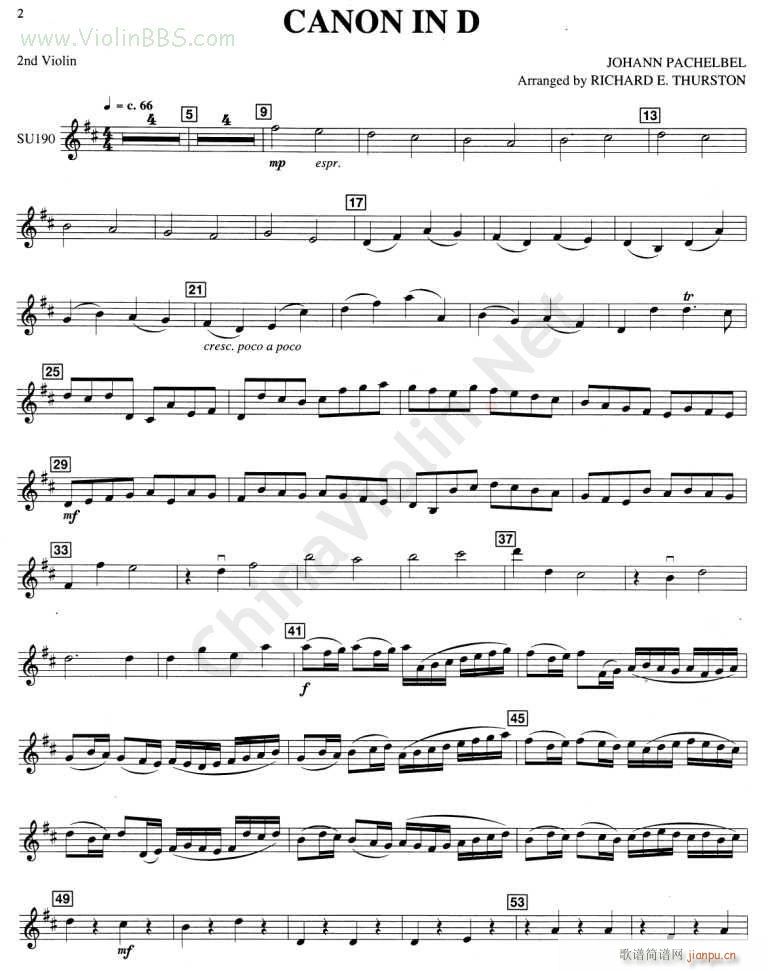 卡农 CANON IN D 3 小提琴_PACHELBEL3