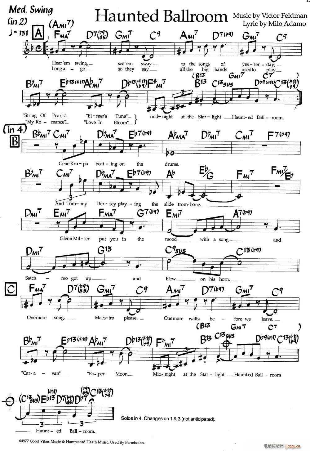 Haunted Ballroom（爵士钢琴曲）1