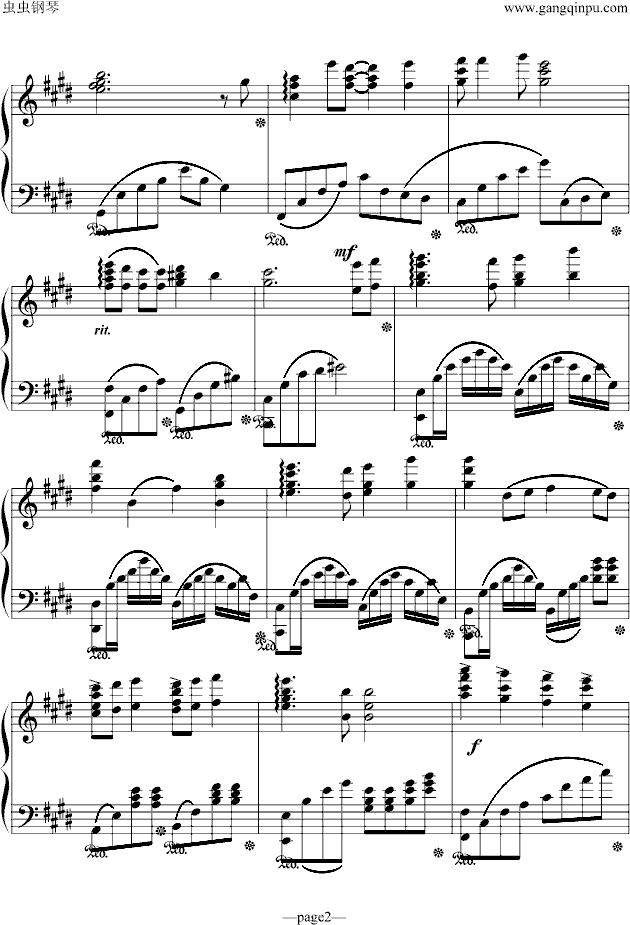 《天空之城》君をのせて-（�c�靼妫�-钢琴谱(钢琴曲)-天空之城2