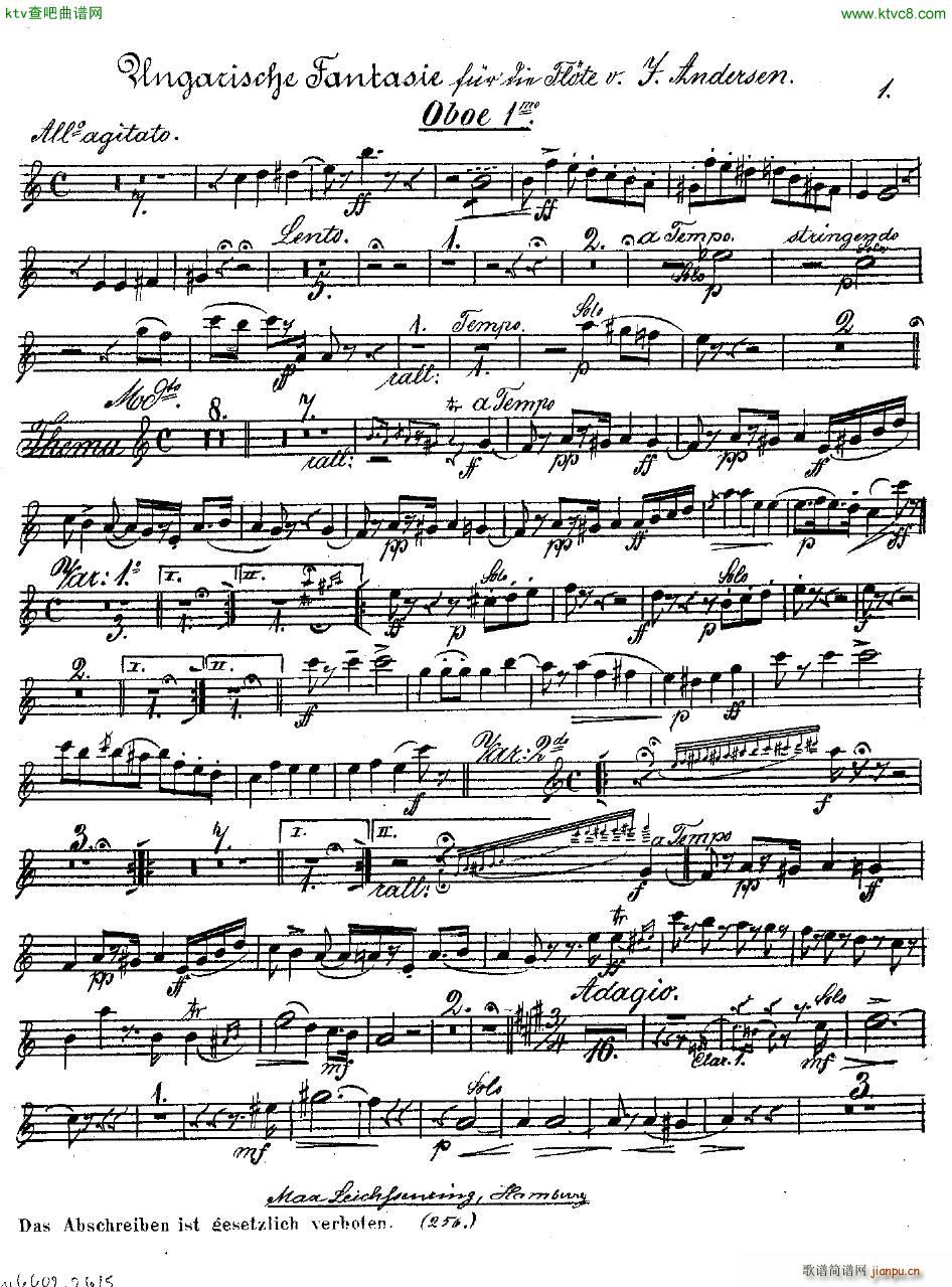 Andersen op 2 Ungarische Fantasie orch parts26